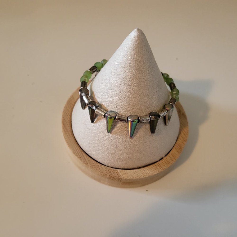 Alex & Ani Iridescent Spike Beaded Bangle
